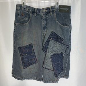 Vokal Mens Size 38 Jean Shorts Waist 36" Patchwork